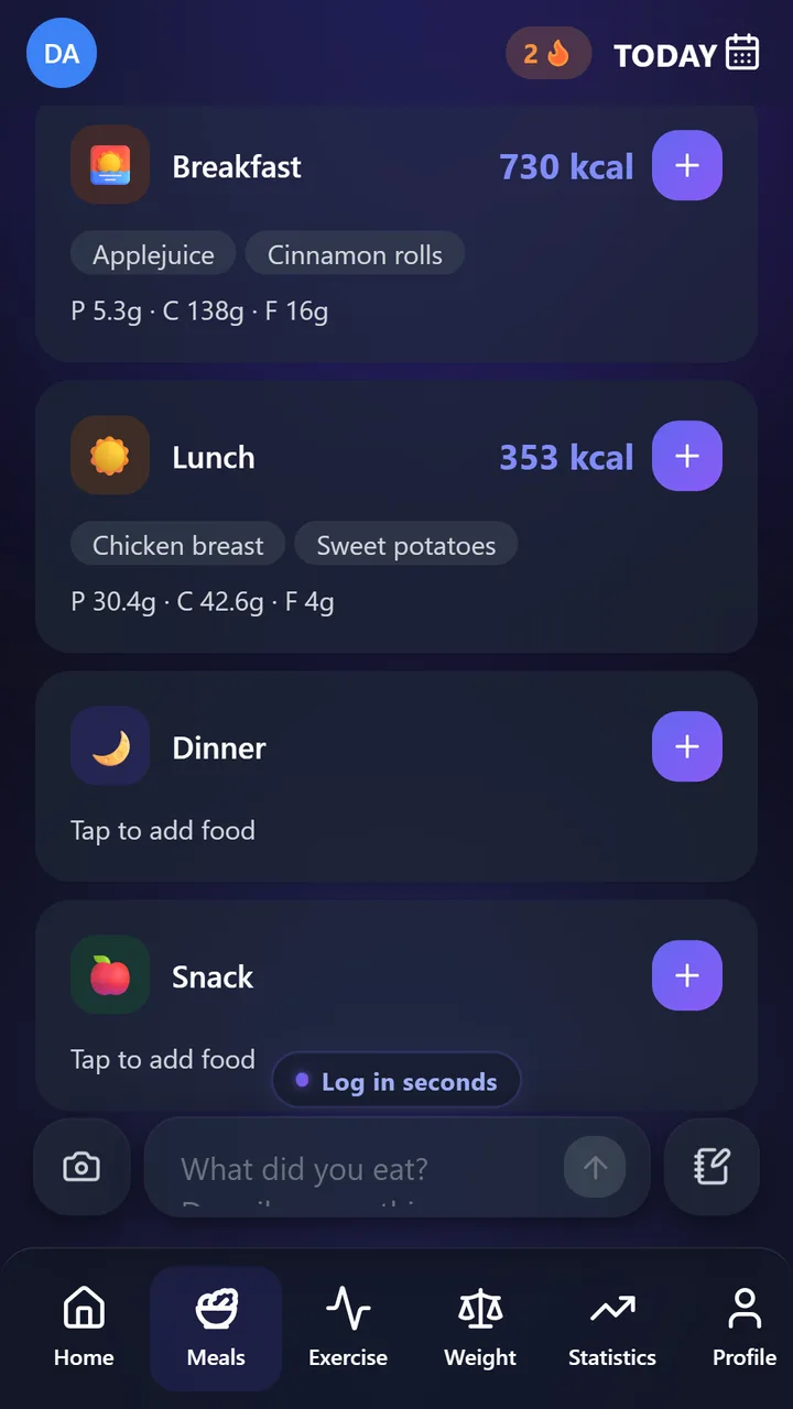 Meal logging