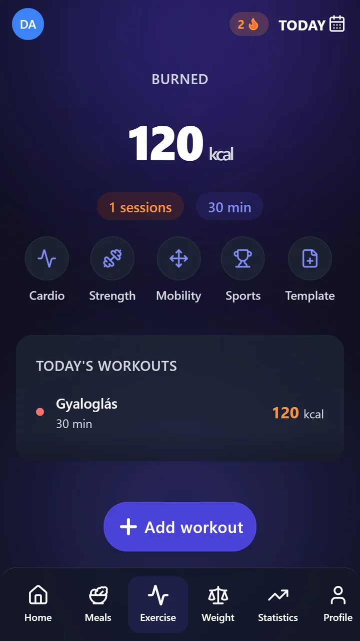 Workout logging